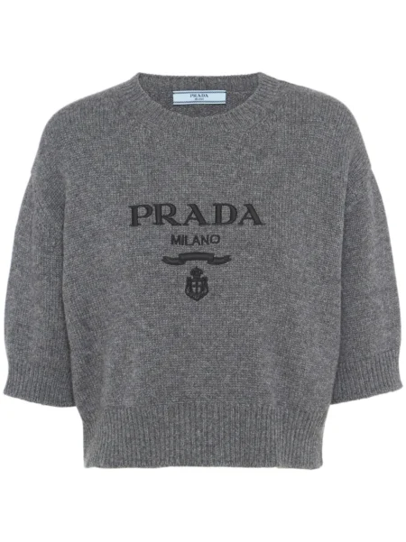 Prada - Maglione crop con logo